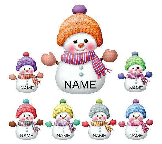 Personalized A Set Of 7 Snowman 8 Colors To Choose From Wood Or Acrylic