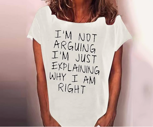 Funny Letter Print Women's Short Sleeve T-shirt 8 Colors Small-4X Large