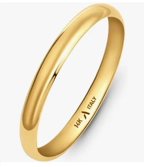 Real 14k Solid Yellow Gold Wedding Bands For Him And Her