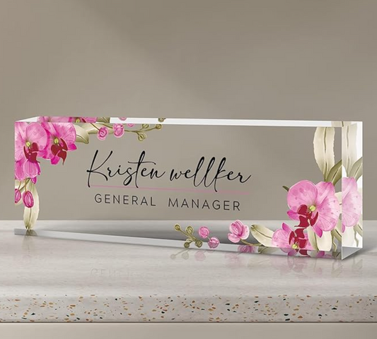 Personalized Desk Acrylic Name Plates 41 Styles Men Women