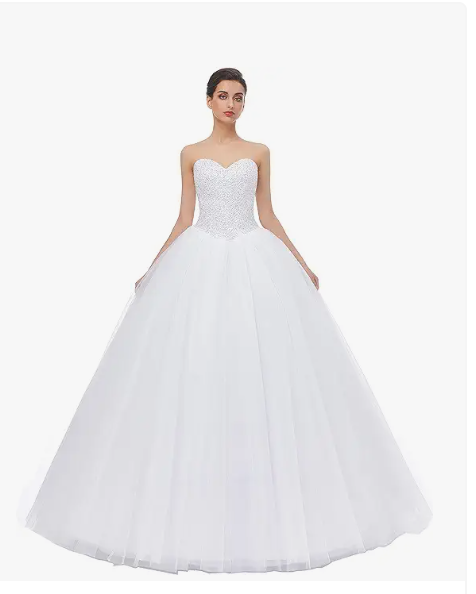 Women's Ball Gown Bridal Wedding Dresses White Or Ivory Sizes 2-26Plus #1 Top Rated