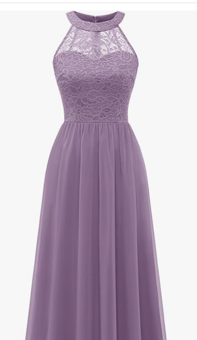 Women's Sleeveless Halter Floral Lace Formal Dress 20 Colors Including White