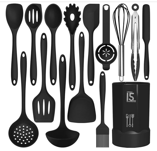Silicone Cooking Utensils Set Heat Resistant Nonstick Dishwasher Safe #1 Best Seller 6 Colors