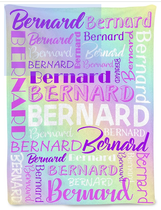 Personalized Name Blanket 12 Colors 4 Sizes